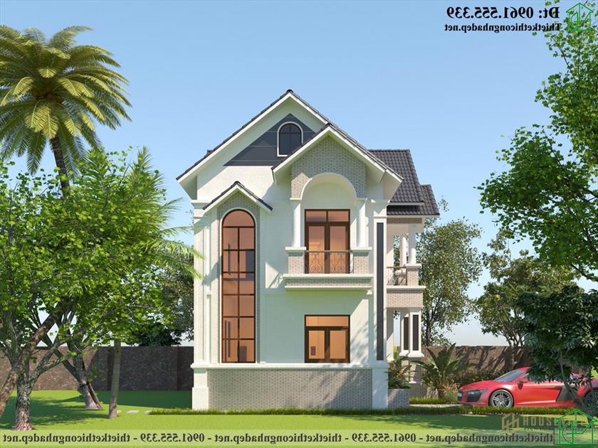 Thiết kế và thi công biệt thự 2 tầng mái thái đẹp NDBT2T122