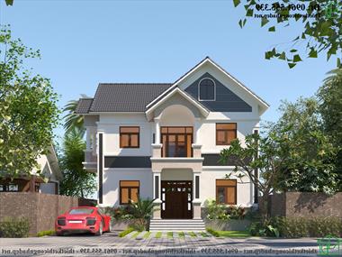 Mẫu thiết kế biệt thự 2 tầng mái thái 10x8m tại Thái Bình NDBT2T122