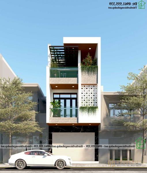 Mẫu nhà phố 3 tầng 4,5x18m kiến trúc hiện đại NDNP3T42
