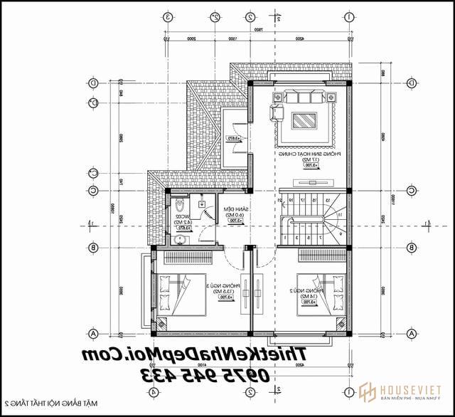 Bản vẽ thiết kế biệt thự mini 100m2