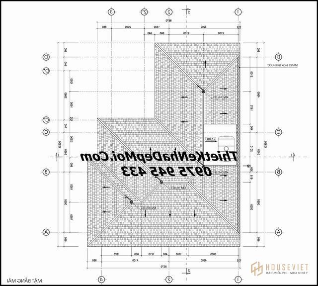 Bản vẽ mái nhà 2 tầng