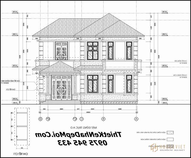 Thiết kế nhà 1 trệt 1 lầu 3 phòng ngủ