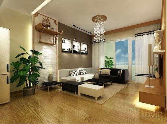 thiết kế phòng khách kết hợp bàn thờ