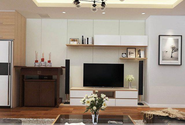 thiết kế phòng khách kết hợp bàn thờ