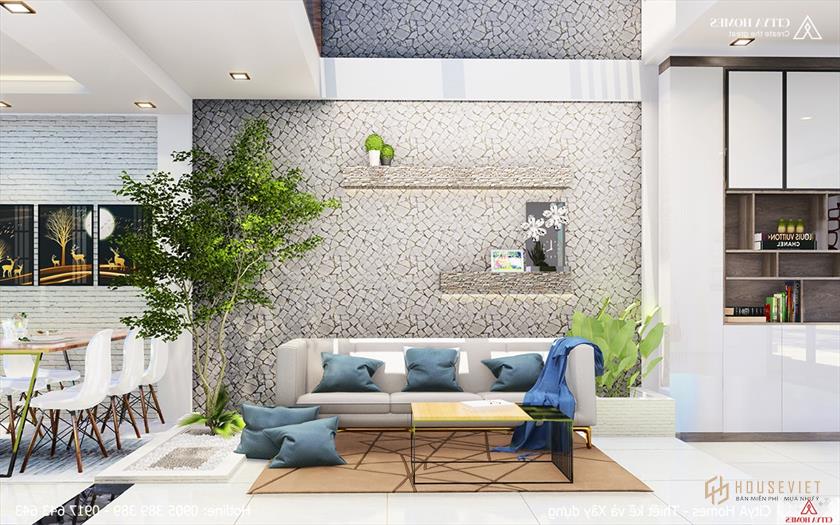 Mang không gian xanh vào phòng khách