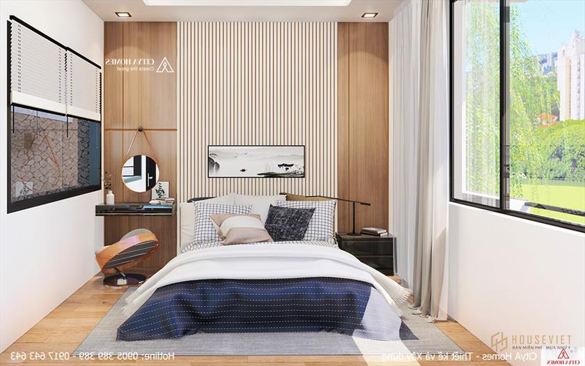 Mẫu Phòng Ngủ Với Tông Màu Gỗ Làm Chủ Đạo