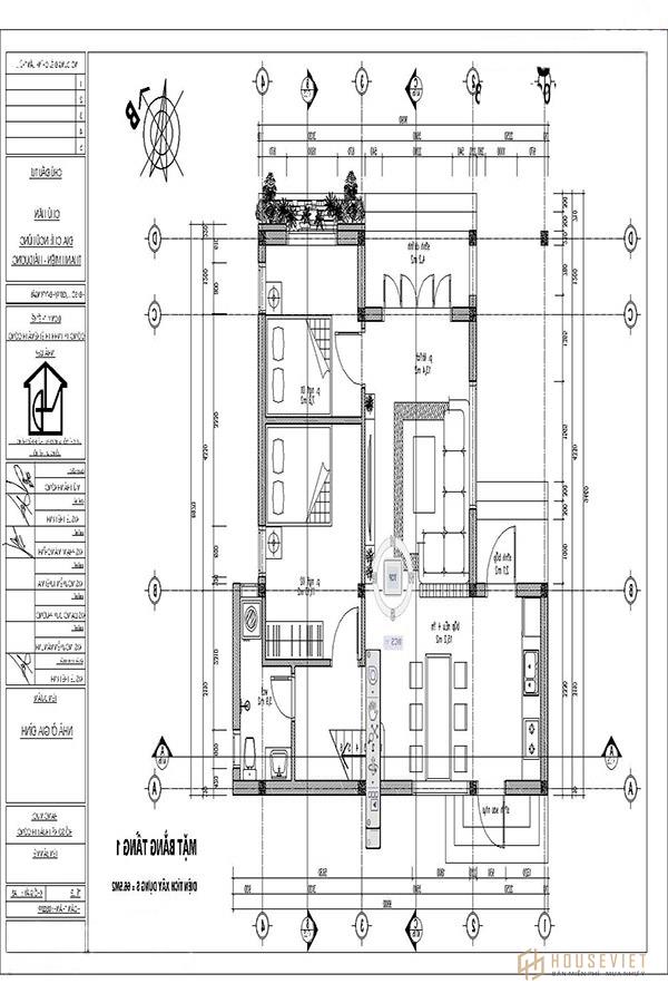 Bản vẽ mặt bằng mẫu nhà cấp 4 đẹp 80m2 có chú thích cụ thể