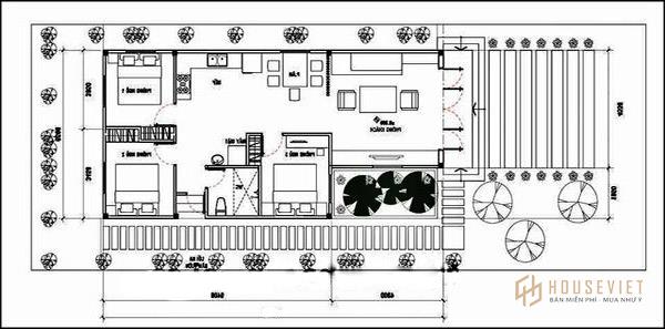 Màu xanh của thiên nhiên hòa quyện với màu của ngôi nhà tạo nên ấn tượng rõ nét