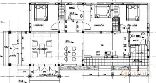 Bản vẽ chi tiết mẫu nhà cấp 4 đẹp 80m2