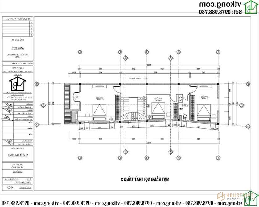 Công năng sử dụng tầng 2 mẫu nhà ống 3 tầng hiện đại NP3T024