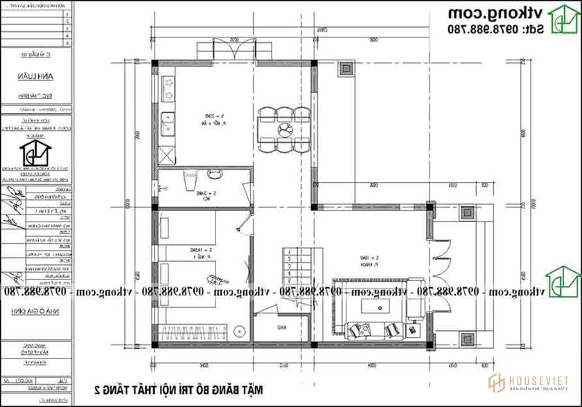 Công năng sử dụng của tầng 2 được bố trí rất hợp lý