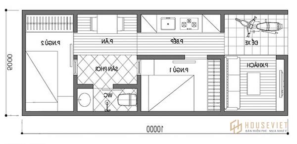 Bản vẽ thiết kế nhà 5x10 đẹp và đơn giản