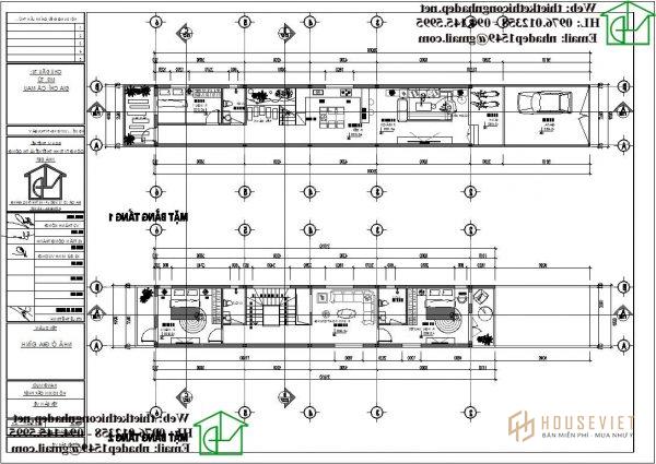 Mặt bằng bố trí nội thất tầng 1 và tầng 2 NDNP3T19