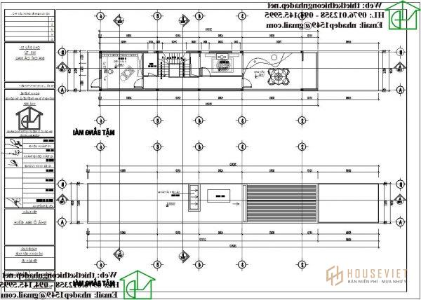 Mặt bằng nội thất tầng 3 và mái NDNP3T19