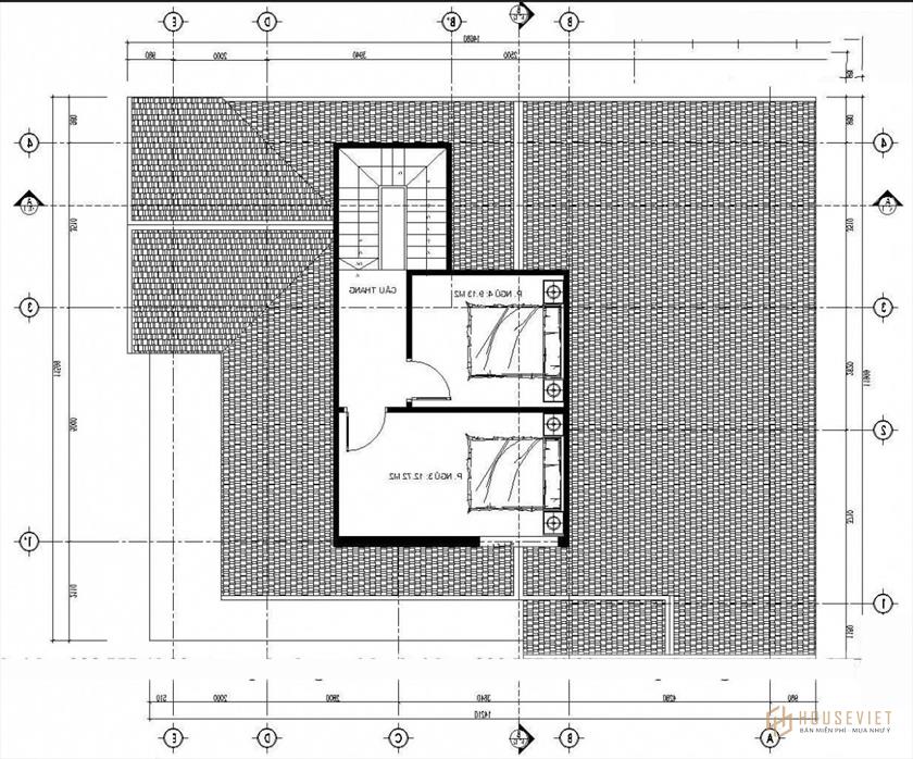 Mẫu nhà cấp 4 gác lửng 4 phòng ngủ