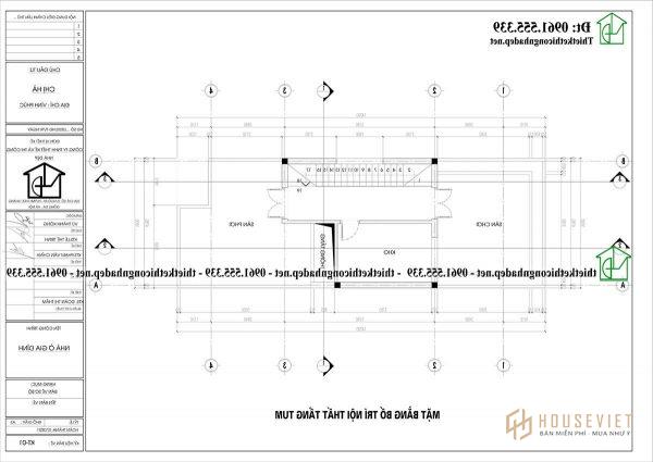 Phương án mặt bằng 1 mẫu nhà ống 2 tầng 1 tum 5x13m