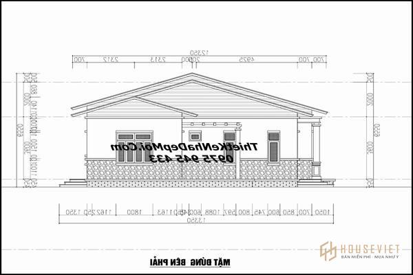 Bản vẽ kiến ​​trúc ngôi nhà 500 triệu đồng