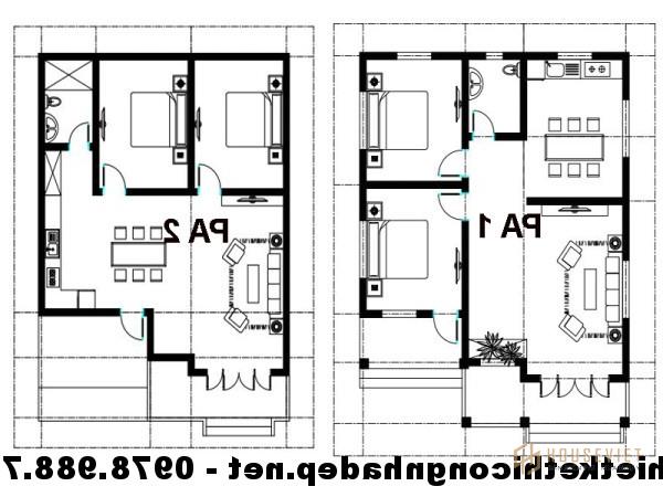 Bản vẽ mặt bằng nhà cấp 4 9x10m