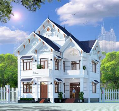 Ngắm mẫu biệt thự tân cổ điển mái thái đẹp đến nao lòng