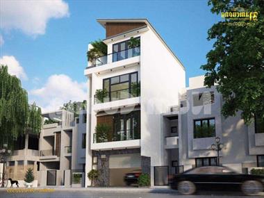 Mẫu nhà 4 tầng mặt tiền 6m thiết kế độc đáo và mới lạ