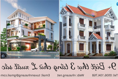 9+ Biệt thự 3 tầng chữ L đẹp xuất sắc và cách hóa giải phong thủy chuẩn nhất