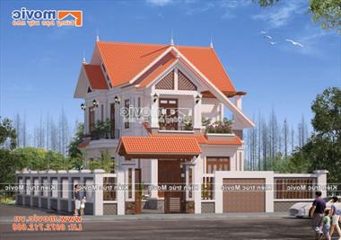 Mẫu nhà 2 tầng hiện đại đẹp sang trọng có 4 phòng ngủ - MV18238