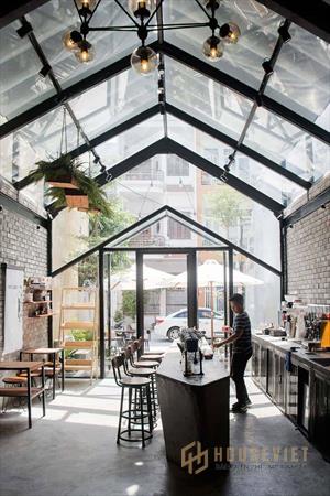 Thiết kế quán cafe 1 tầng hiện đại nhà ống Thiết kế quán cafe 1 tầng hiện đại nhà ống