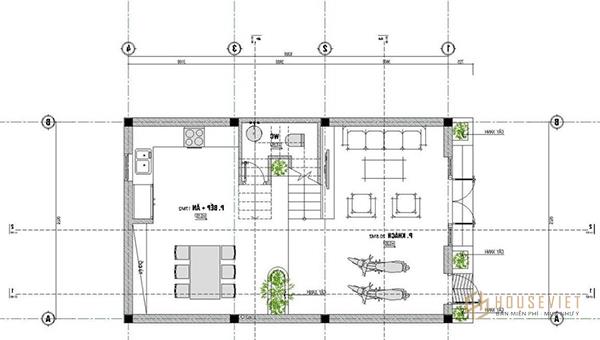 Bản vẽ thiết kế nhà 2 tầng 8x10m mái thái sang trọng và tinh tế