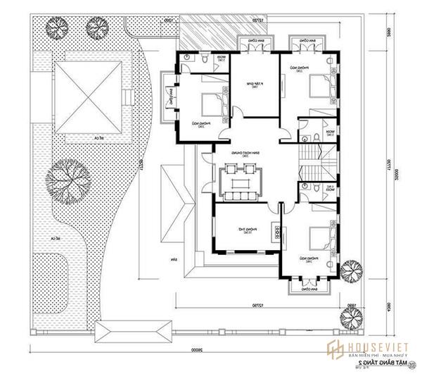 Khu vực tầng 2 được phân chia kiến trúc hợp lý mang đến không gian ấn tượng