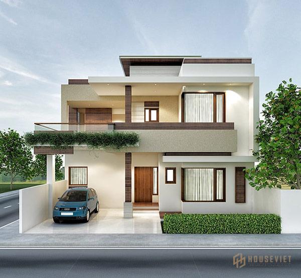 Xây nhà 2 tầng diện tích 8x10 với gam màu sơn pastel nhẹ nhàng tạo cảm giác trang nhã, thanh lịch.