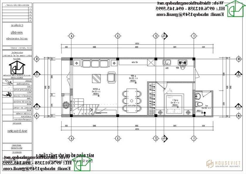 Bản vẽ mặt bằng nhà cấp 4 5x13m NDNC497