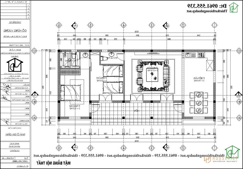 Mặt bằng nhà bê tông cốt thép NDNTH24