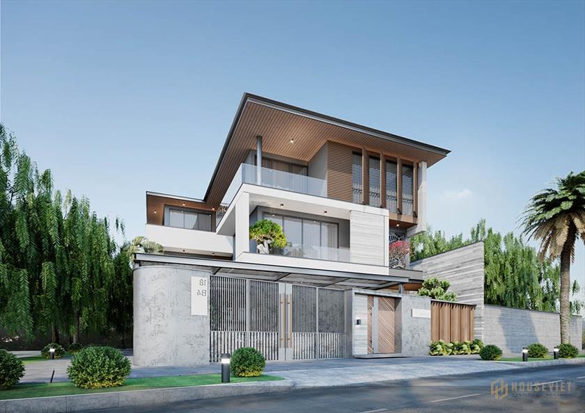 Mẫu thiết kế biệt thự 7x20 3 tầng mái bằng hiện đại