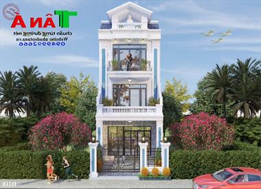 Mặt tiền mẫu nhà phố 3,5 tầng đẹp tại khu đô thị Hoàng Sơn - Diễn Châu - Nghệ An MS: D218