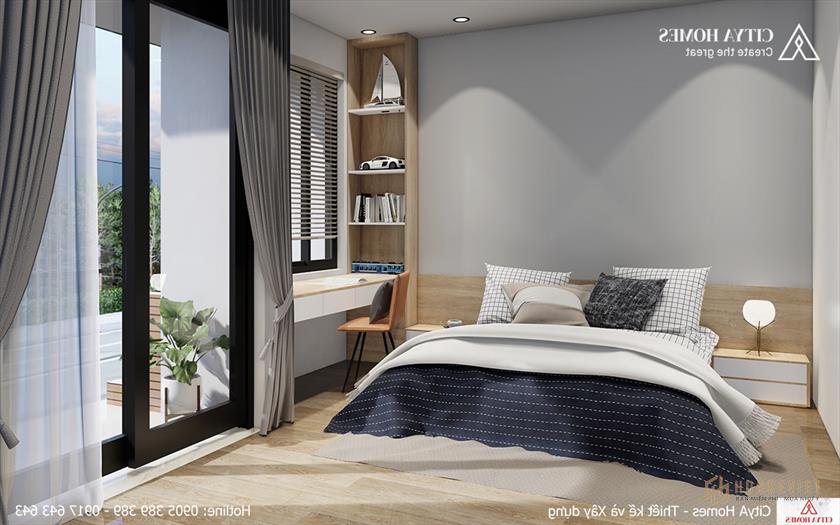 Phòng ngủ con trai với tông màu lạnh tinh tế