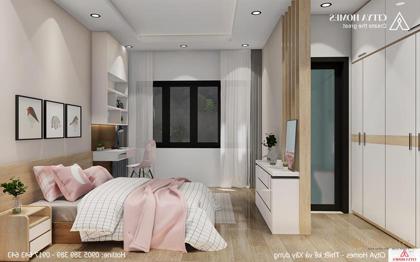 Thiết kế của căn phòng toát lên vẻ mơ mộng, yêu đời