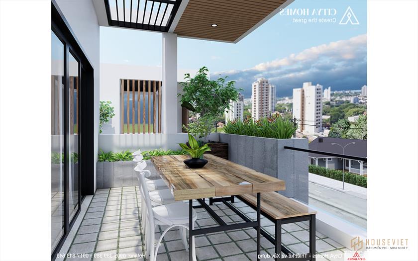 Góc thư giãn sáng tạo trên tầng thượng với cách bài trí thông minh, kết hợp không gian xanh