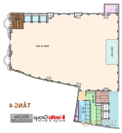 Bản vẽ mặt bằng tầng 4 công trình