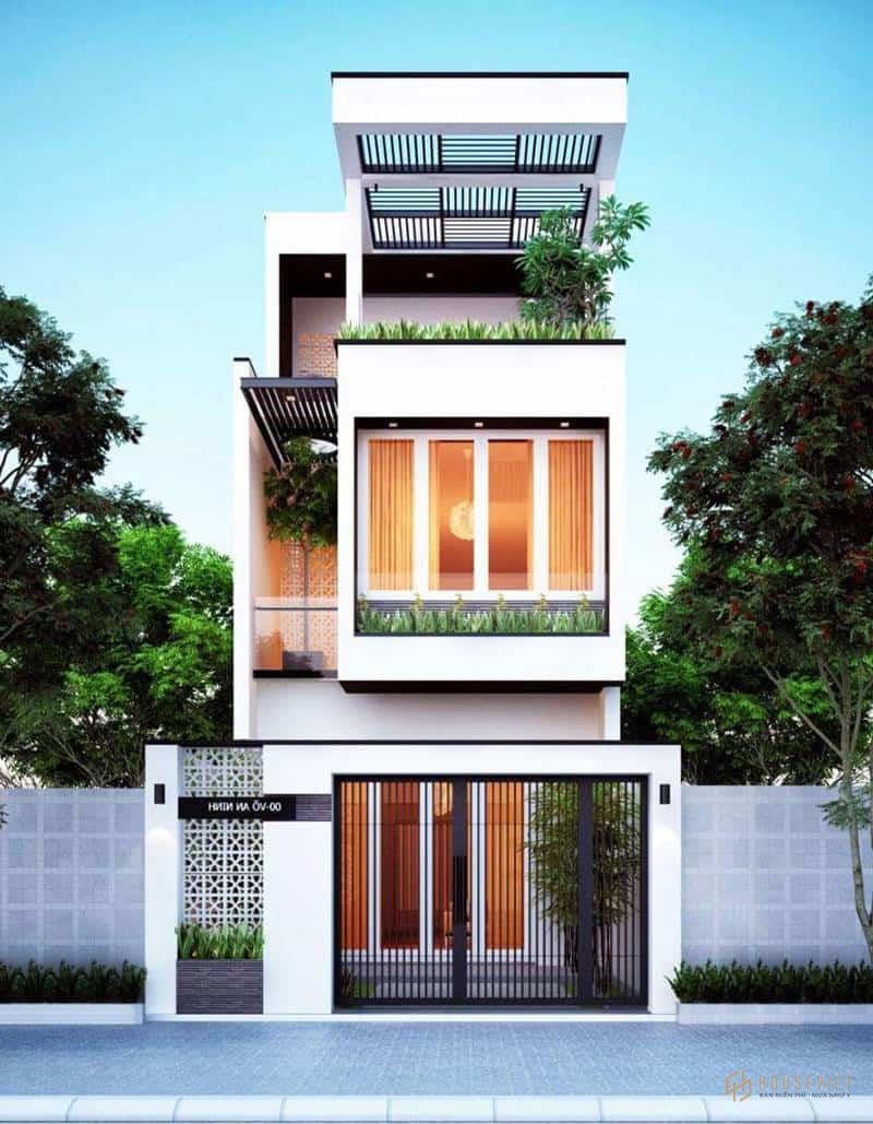 Ngôi nhà 2 tầng đẹp với khối kiến ​​trúc ấn tượng