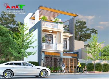 Quá đẹp với mẫu nhà phố 2 tầng 1 tum diện tích đất khiêm tốn CD138.