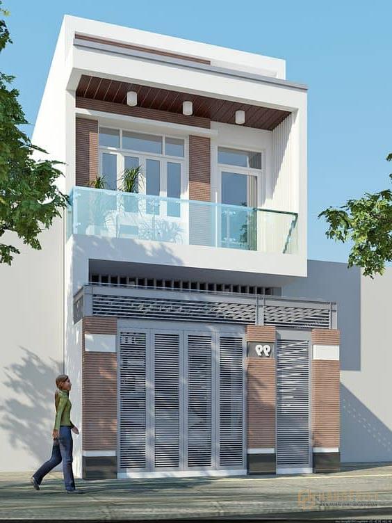Mẫu nhà ống đơn giản với tông màu trắng trang nhã Mẫu nhà ống đơn giản với tông màu trắng trang nhã