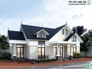 Mẫu thiết kế nhà vườn 1 tầng 3 phòng ngủ 15x11m ở Hưng Yên NDBT1T123