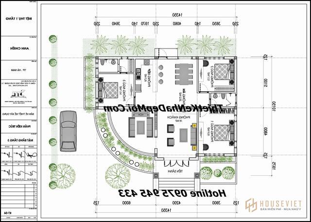 Mặt bằng 140m2 3 phòng ngủ 1 lầu