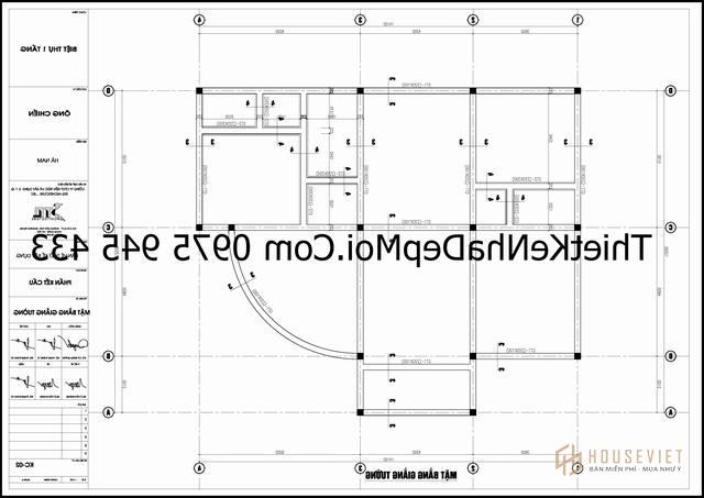 Bản vẽ kỹ thuật giằng tường biệt thự nhà vườn cấp 4 10 × 14