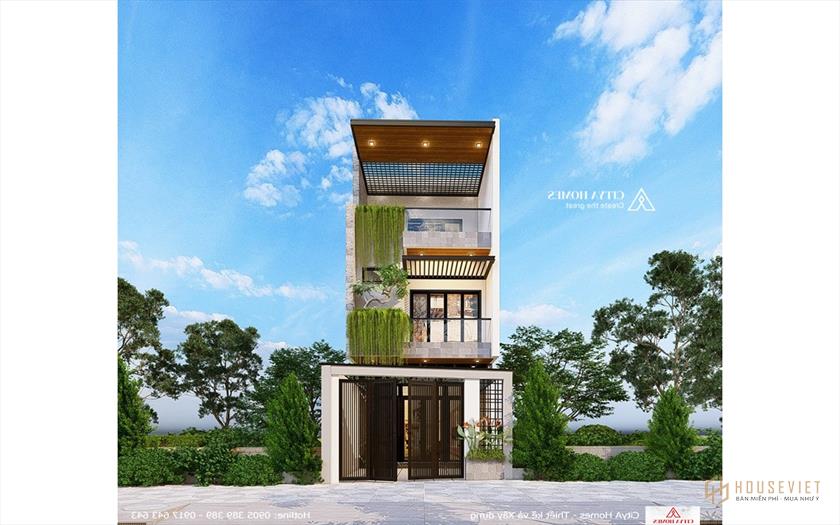 Phối cảnh mặt tiền 5 x 20 độc đáo
