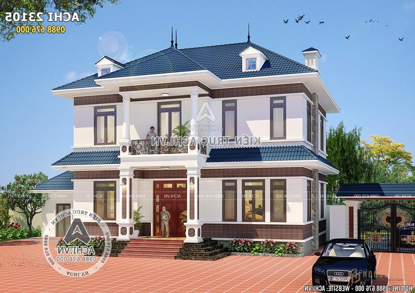 Không gian ngoại thất mẫu biệt thự 2 tầng mái thái đẹp Không gian ngoại thất mẫu biệt thự 2 tầng mái thái đẹp