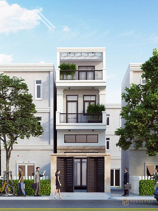 Nhà phố mặt tiền 5m đẹp có cây xanh tạo cảm giác thoáng đãng, dễ chịu