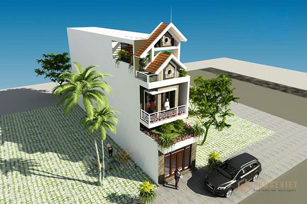 Nhà phố mặt tiền 5m dài 24m đơn giản, hiện đại