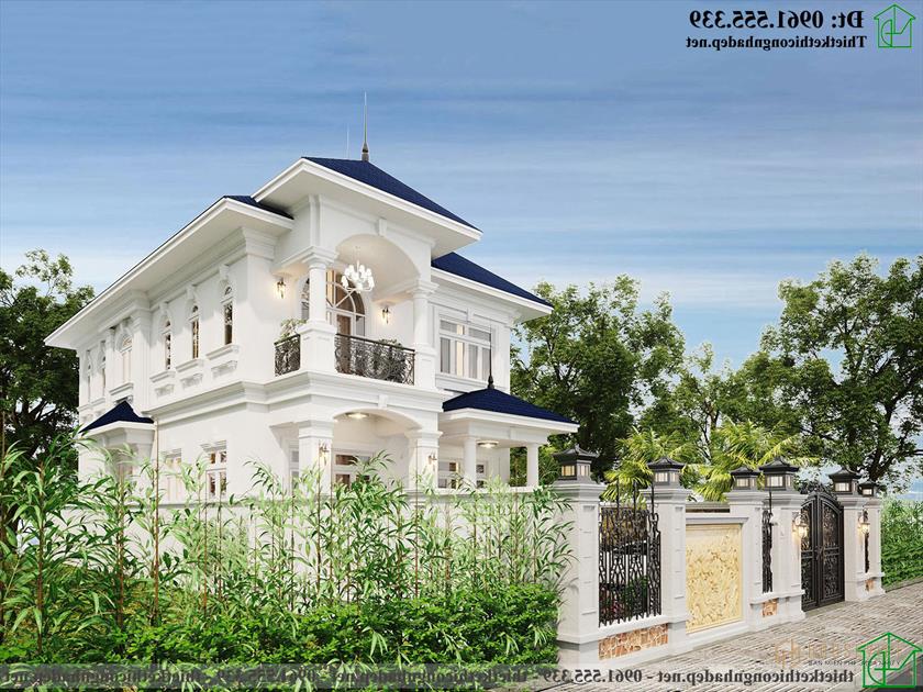 Mẫu thiết kế biệt thự 2 tầng tân cổ điển đẹp NDBT2T123