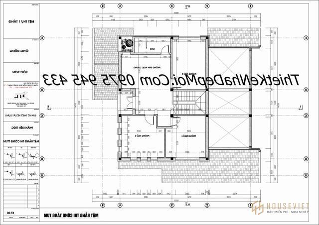 Thiết kế nhà 1 trệt 1 lửng 5 phòng ngủ